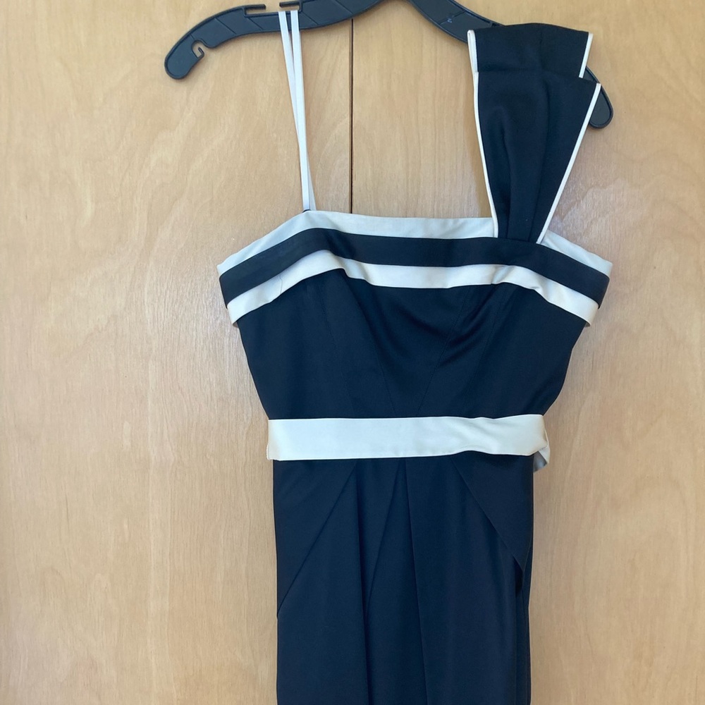 bcbgmaxazria one shoulder mini dress